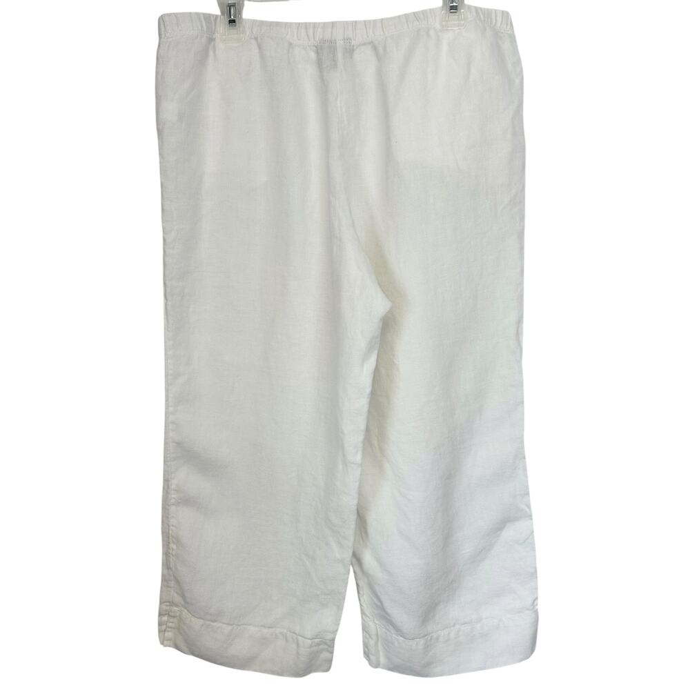J. Jill Easy Pure Linen Wide Leg Crop Pants White Size Petite MP - Picture 5 of 7